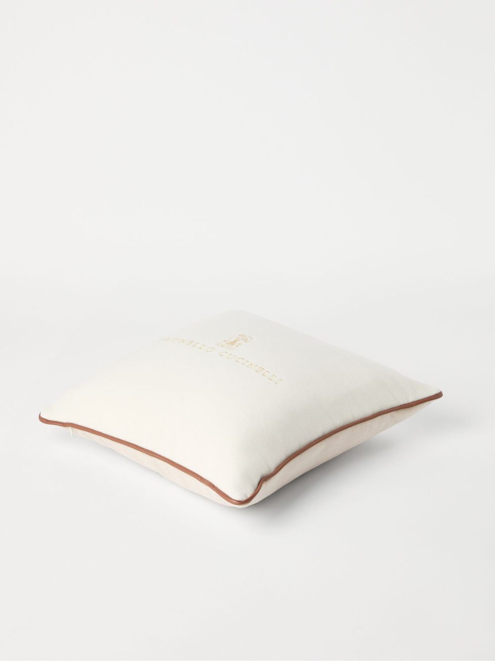 Brunello Cucinelli logo-embroidered cushion Men