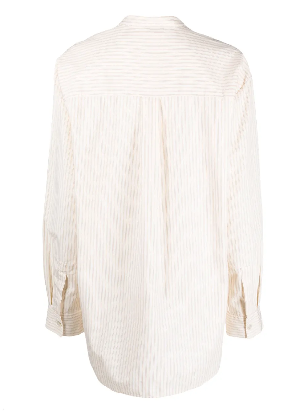 Shop Birkenstock Striped Organic Cotton Pyjama Shirt In Neutrals