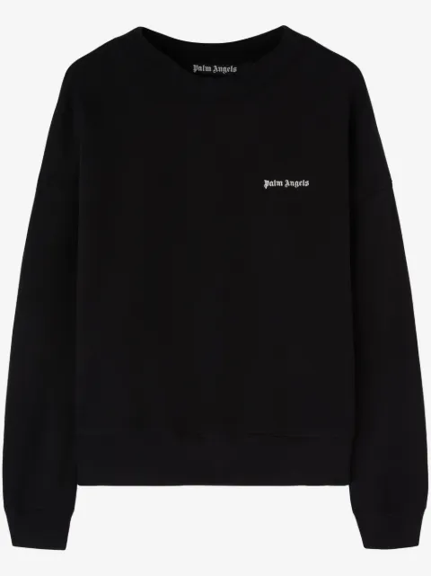 Palm Angels logo-embroidered cotton sweatshirt