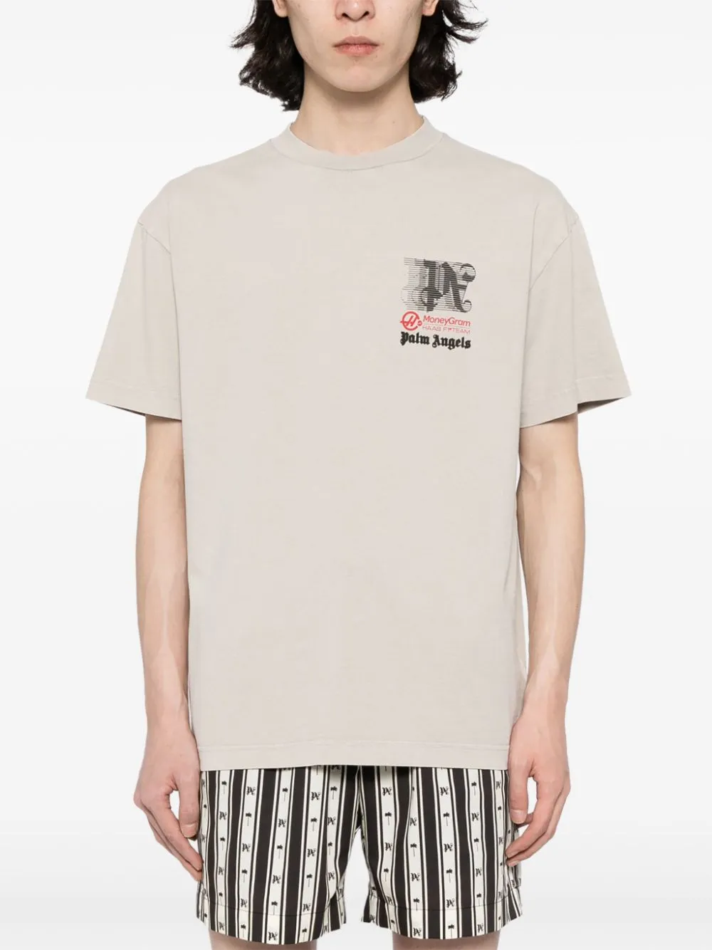 Palm Angels x Haas Racing Club katoenen T-shirt Grijs