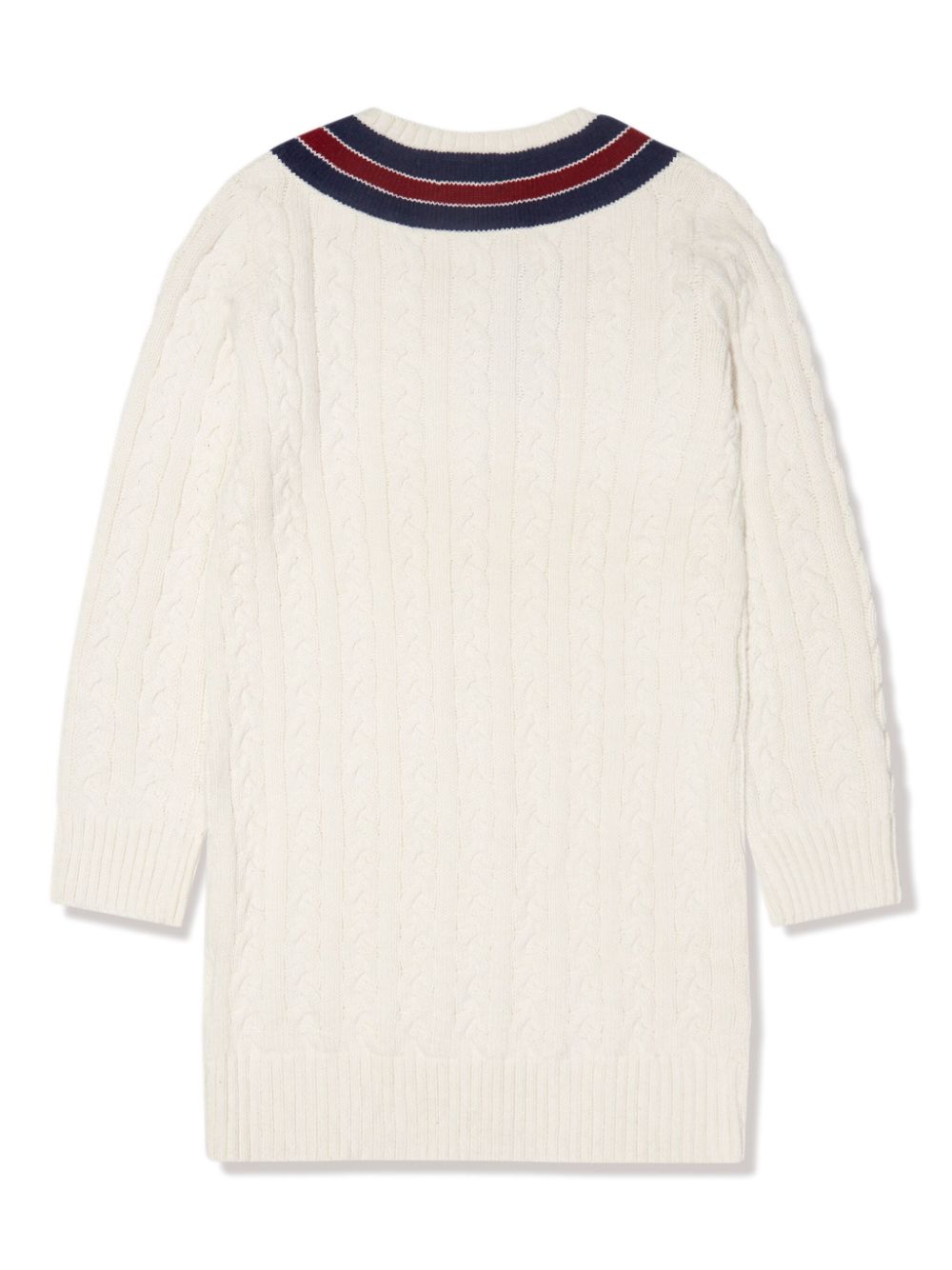 Ralph Lauren Kids stripe-detailing cable-knit dress - Wit