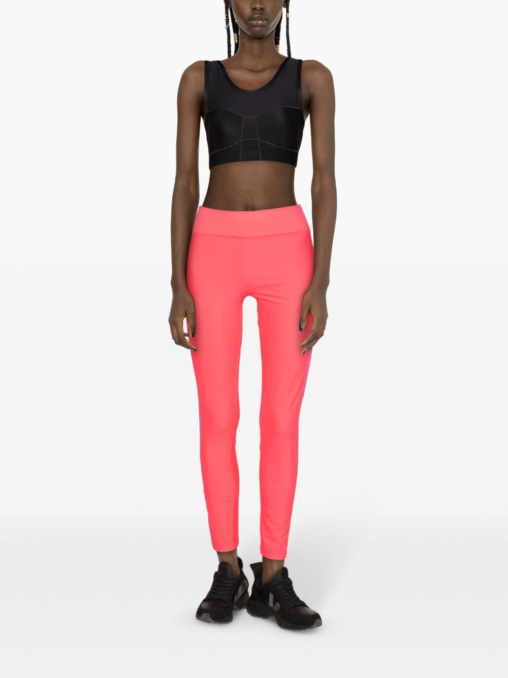 Versace Jeans Couture Cropped legging met logoband Roze