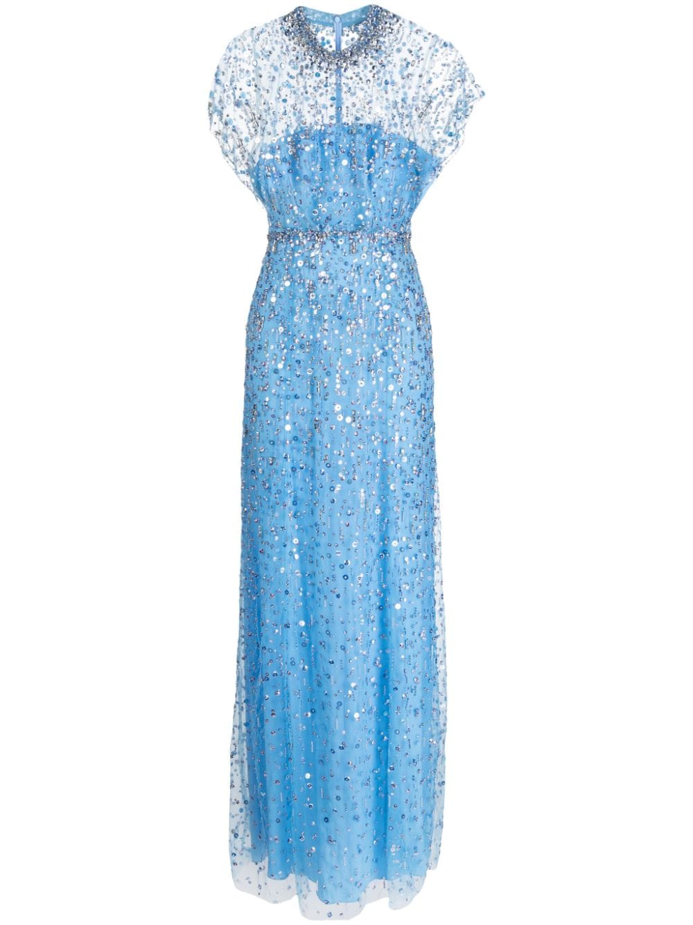 Jenny Packham Avondjurk verfraaid met pailletten Blauw