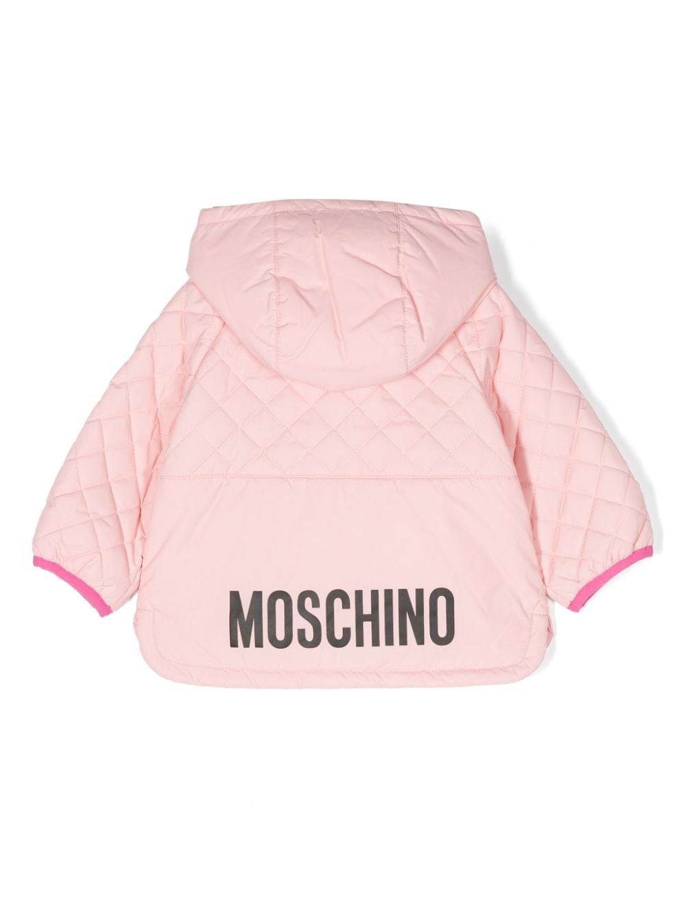 Shop Moschino Logo-appliqué Padded Jacket In Pink