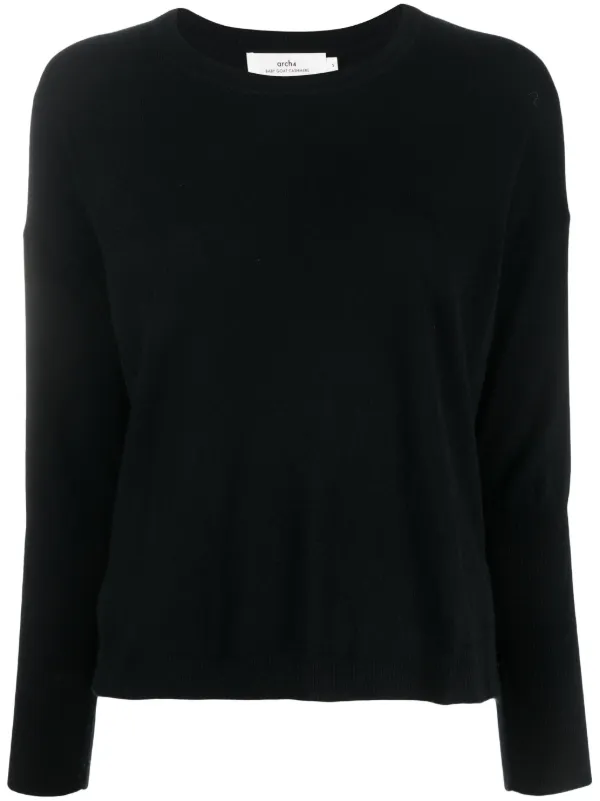 Arch4 Fine-knit Crew-neck Jumper in Black