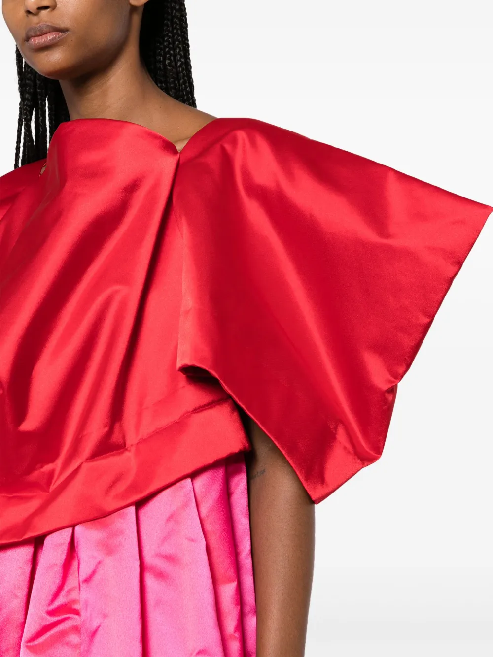 Comme Des Garçons Midi-jurk met colourblocking Rood