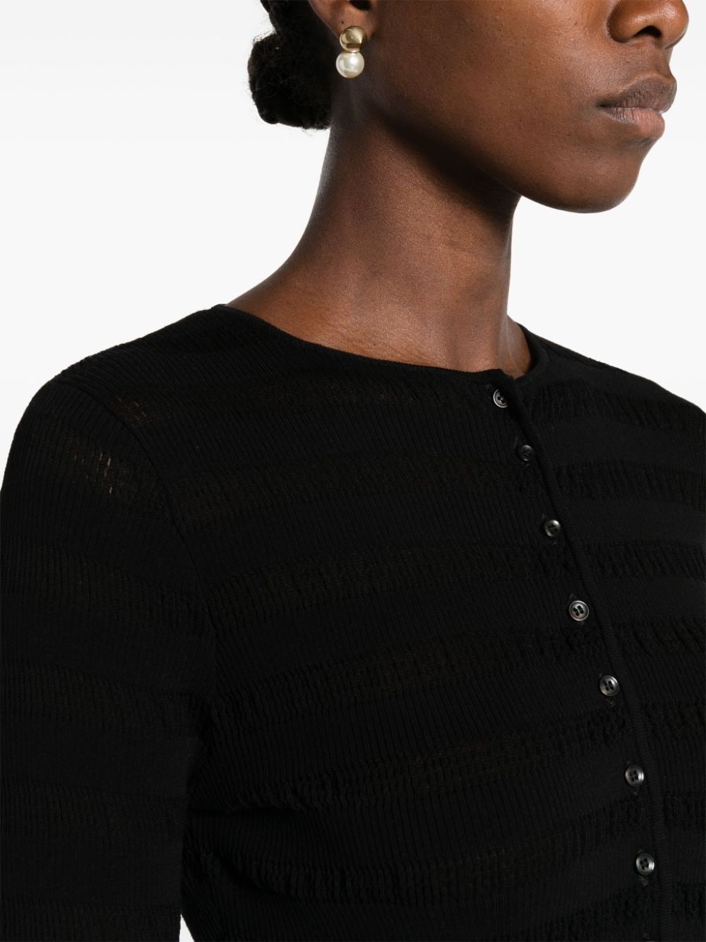 Shop Claudie Pierlot Panelled Cropped Cardigan In Black
