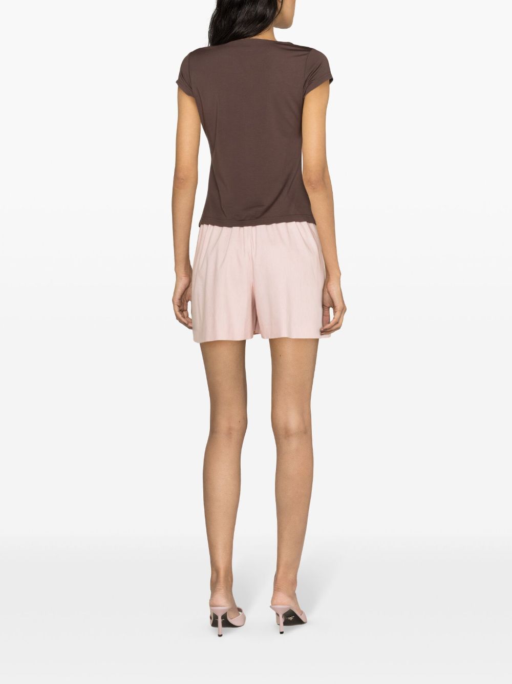 Shop Claudie Pierlot Asymmetric Buttoned T-shirt In Brown