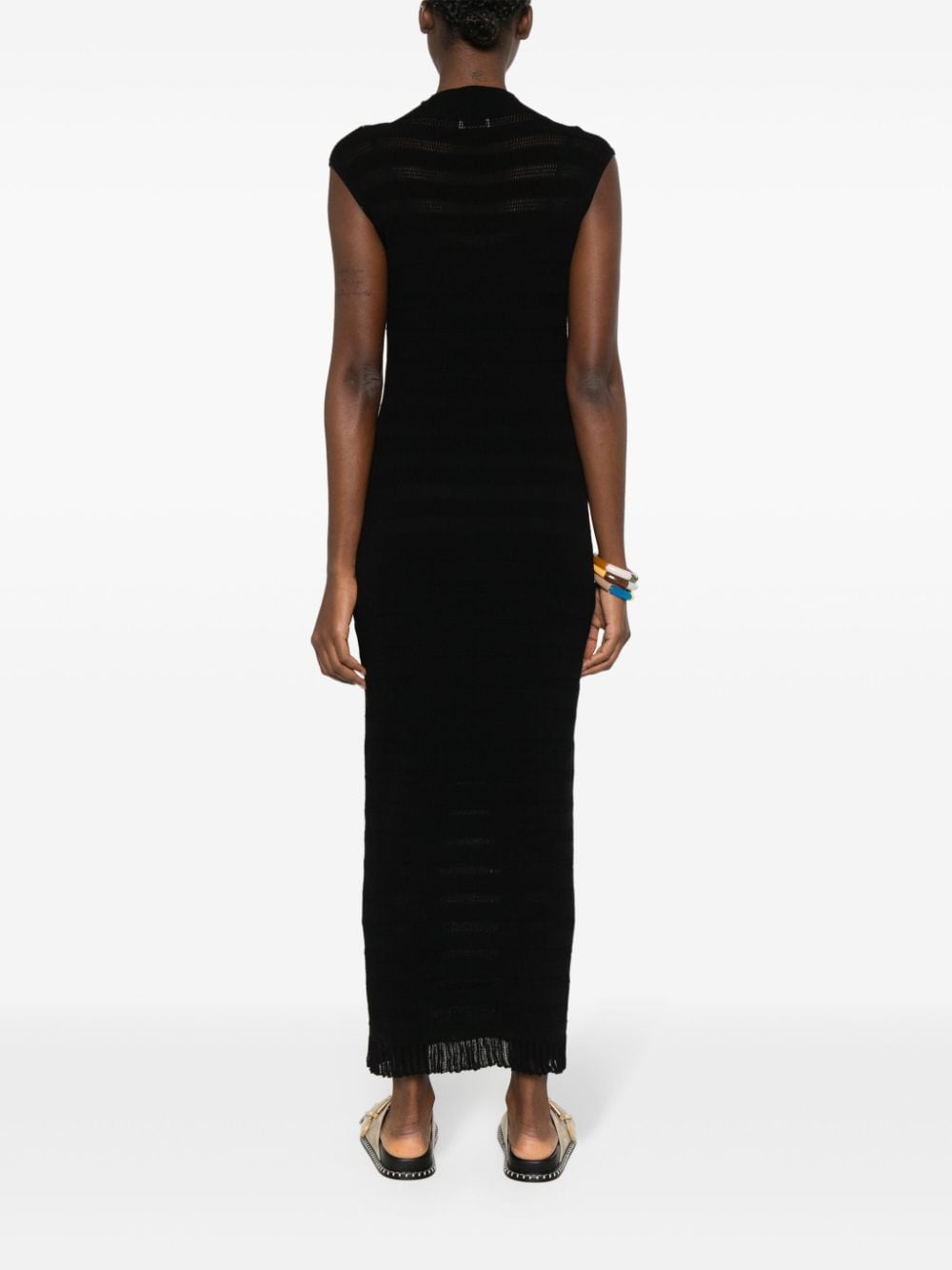 Shop Claudie Pierlot Knitted Maxi Dress In Black