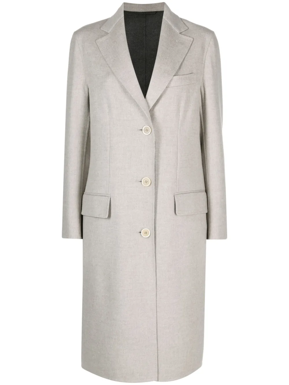 Brioni Solferino Virgin-wool Coat In Grey