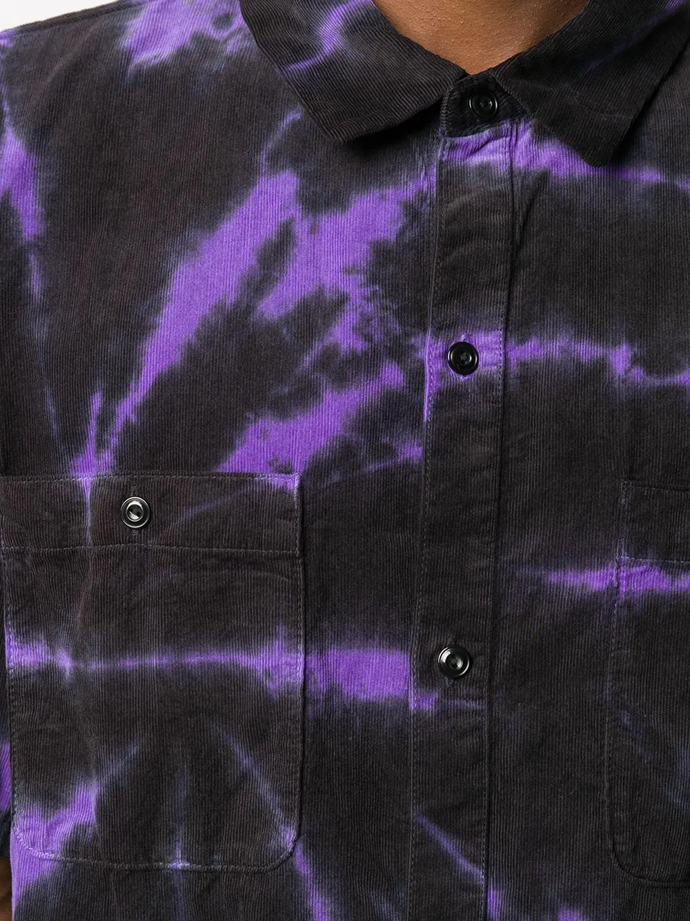 Neighborhood Overhemd met tie-dye print Zwart