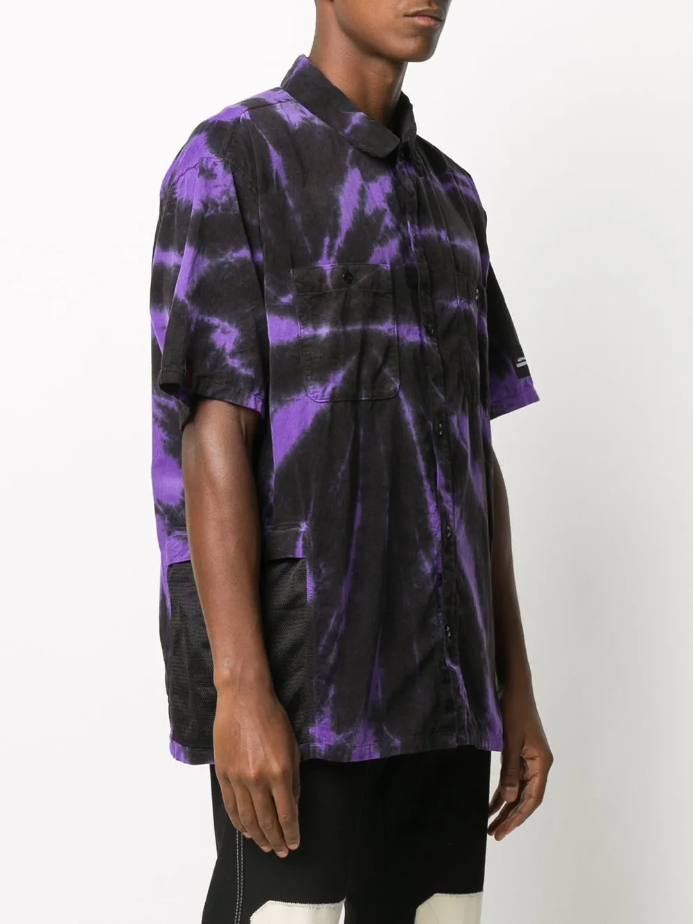 Neighborhood Overhemd met tie-dye print Zwart