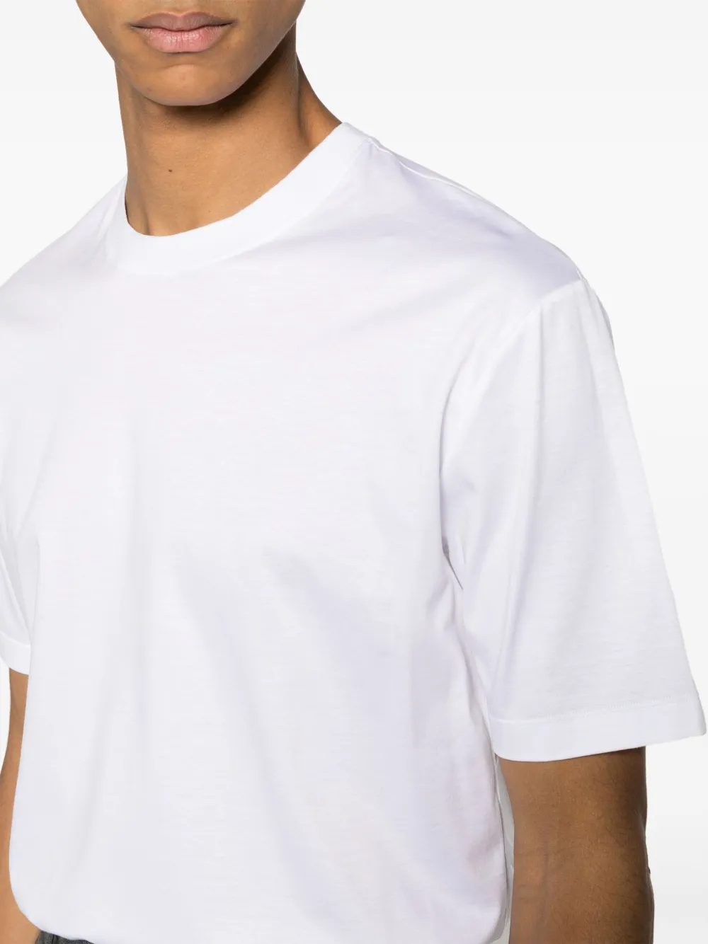 KITON EMBROIDERED-DETAIL COTTON T-SHIRT 