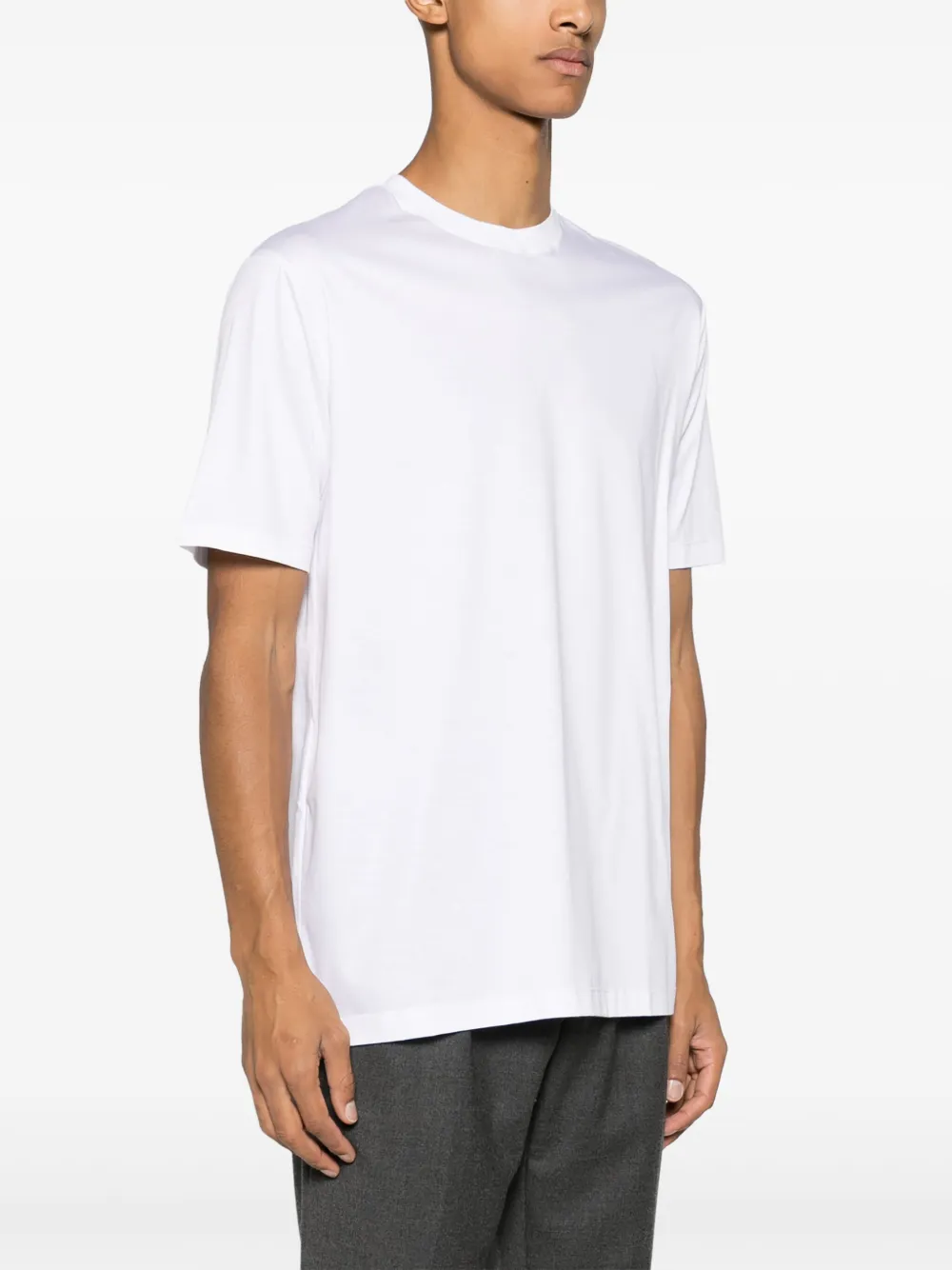KITON EMBROIDERED-DETAIL COTTON T-SHIRT 