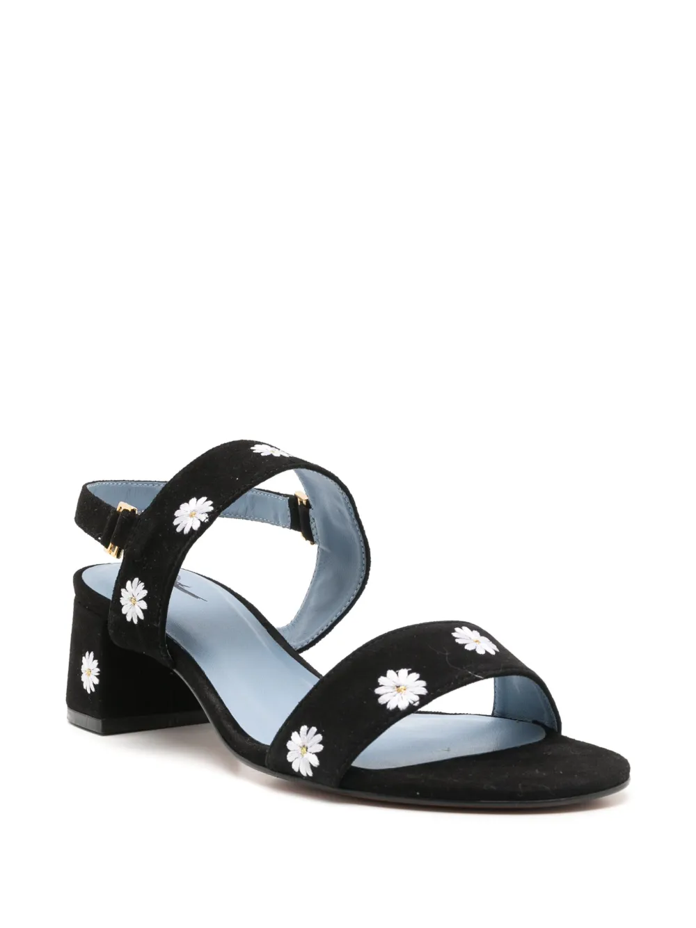 Blue Bird Shoes Little Daisy floral-embroidered sandals - Zwart