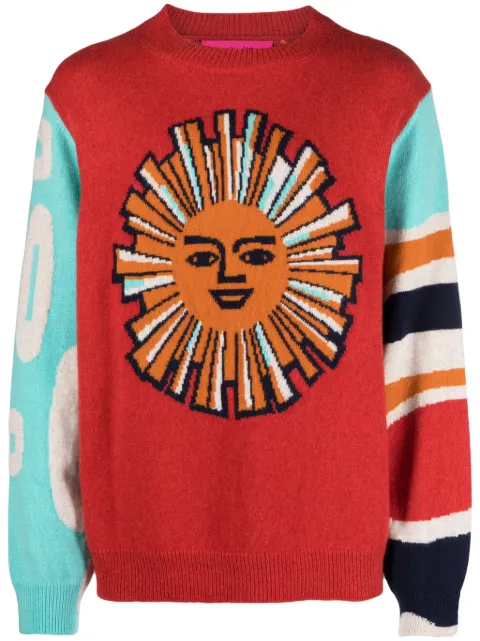 The Elder Statesman sun-motif jacquard cashmere jumper