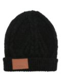 ISABEL MARANT logo-patch chunky-knit beanie - Black