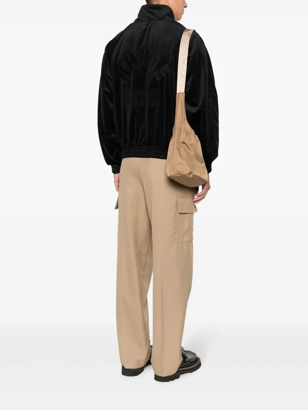 Rhude velvet track jacket - Zwart