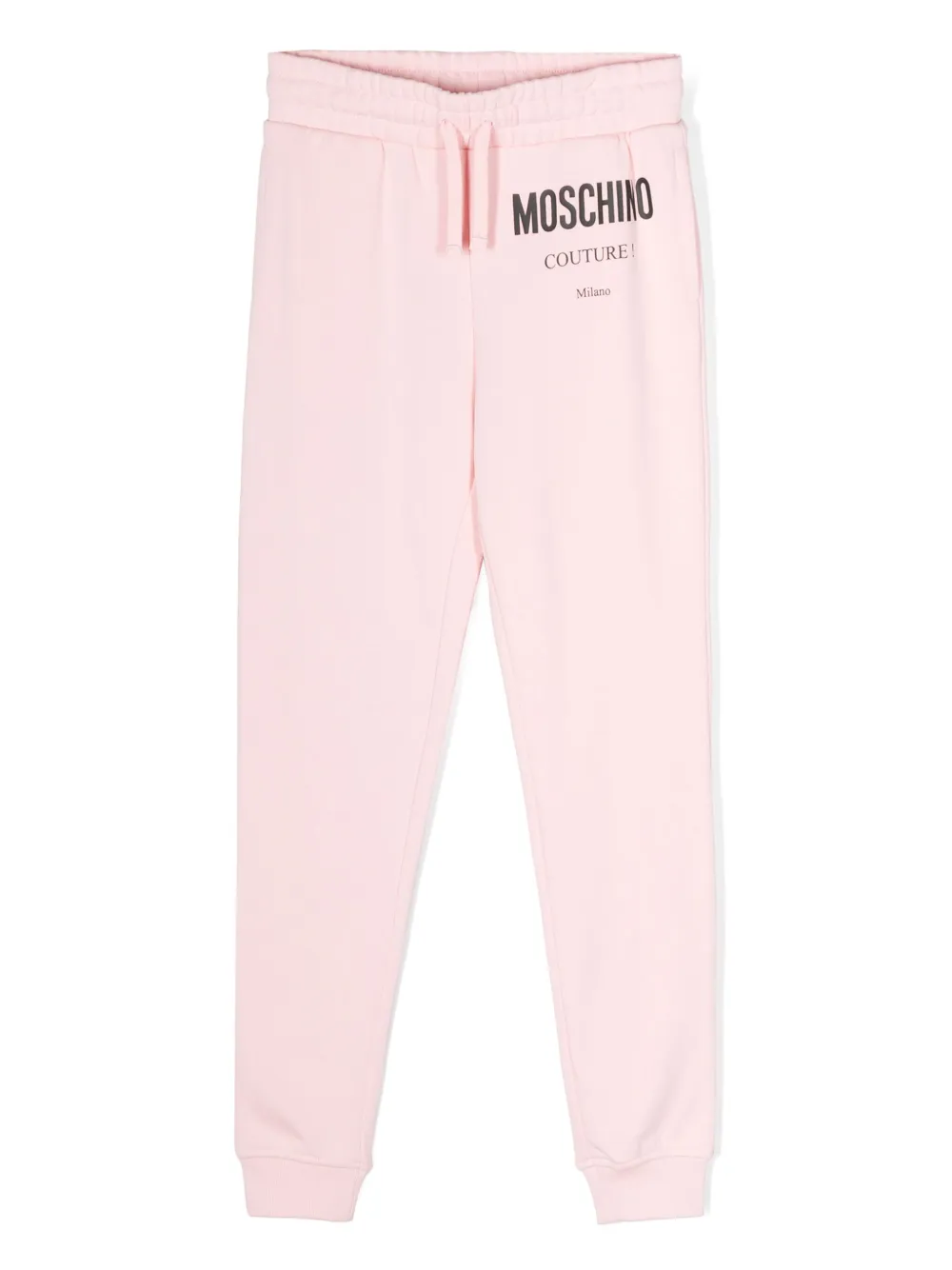 Moschino Logo-print Cotton Track Pants In 粉色