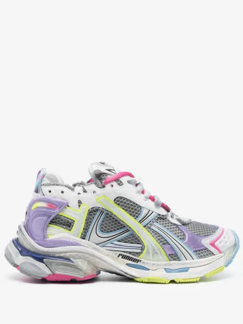 distressed-effect sneakers
