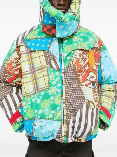ERL patchwork-print down jacket