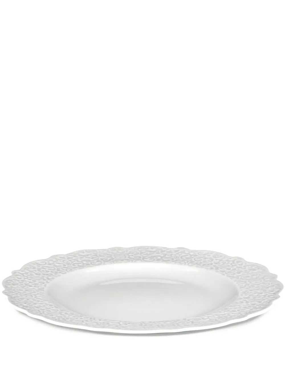 Alessi Dressed engraved porcelain plates (27cm) | White | Image 1