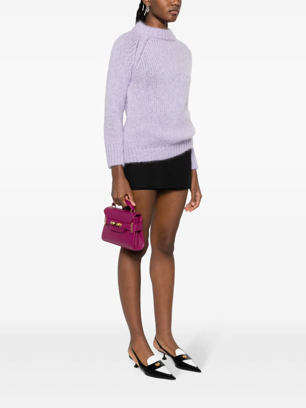 Bally Sorround pebbled leather shoulder bag - Paars