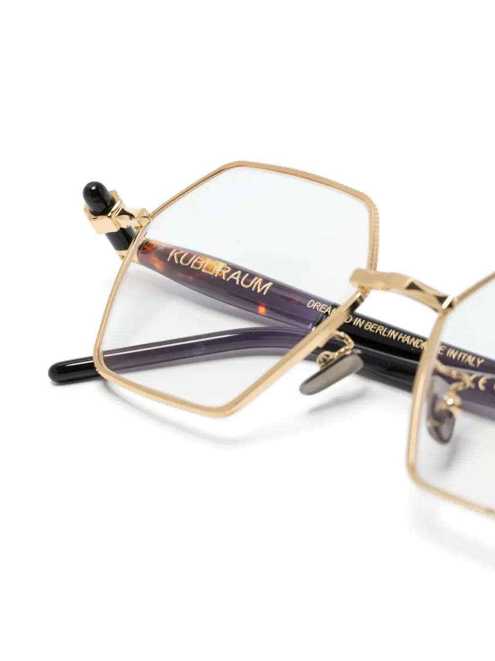 Shop Kuboraum P70 Geometric-frame Glasses In Gold