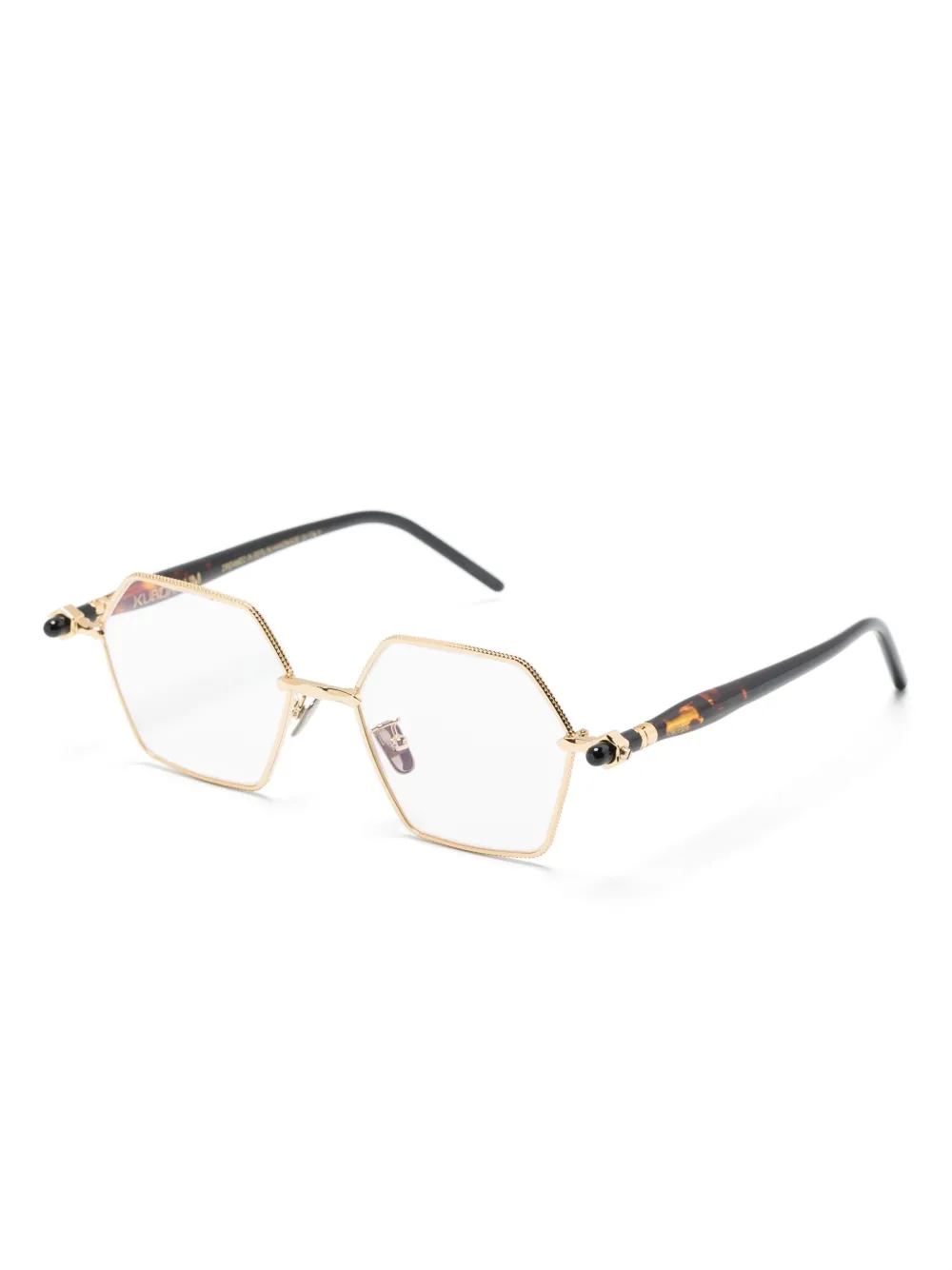 Shop Kuboraum P70 Geometric-frame Glasses In Gold