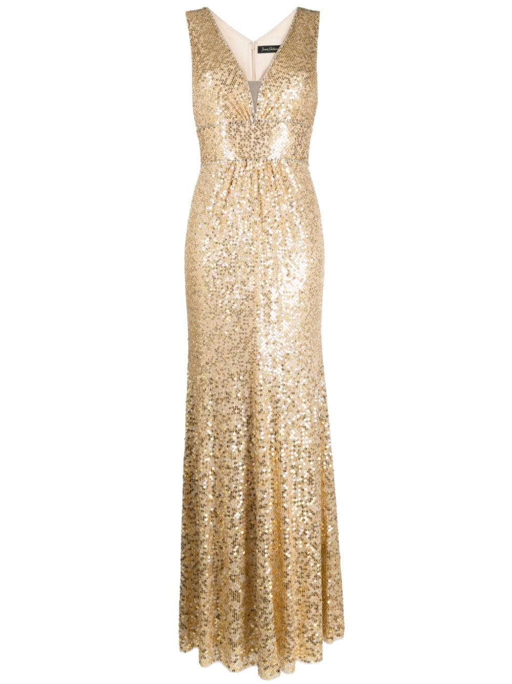 Jenny Packham Cygnet Sequinned Maxi Dress In Gold