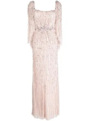 Jenny Packham Brightstar floral appliqu Fitted Dress Farfetch