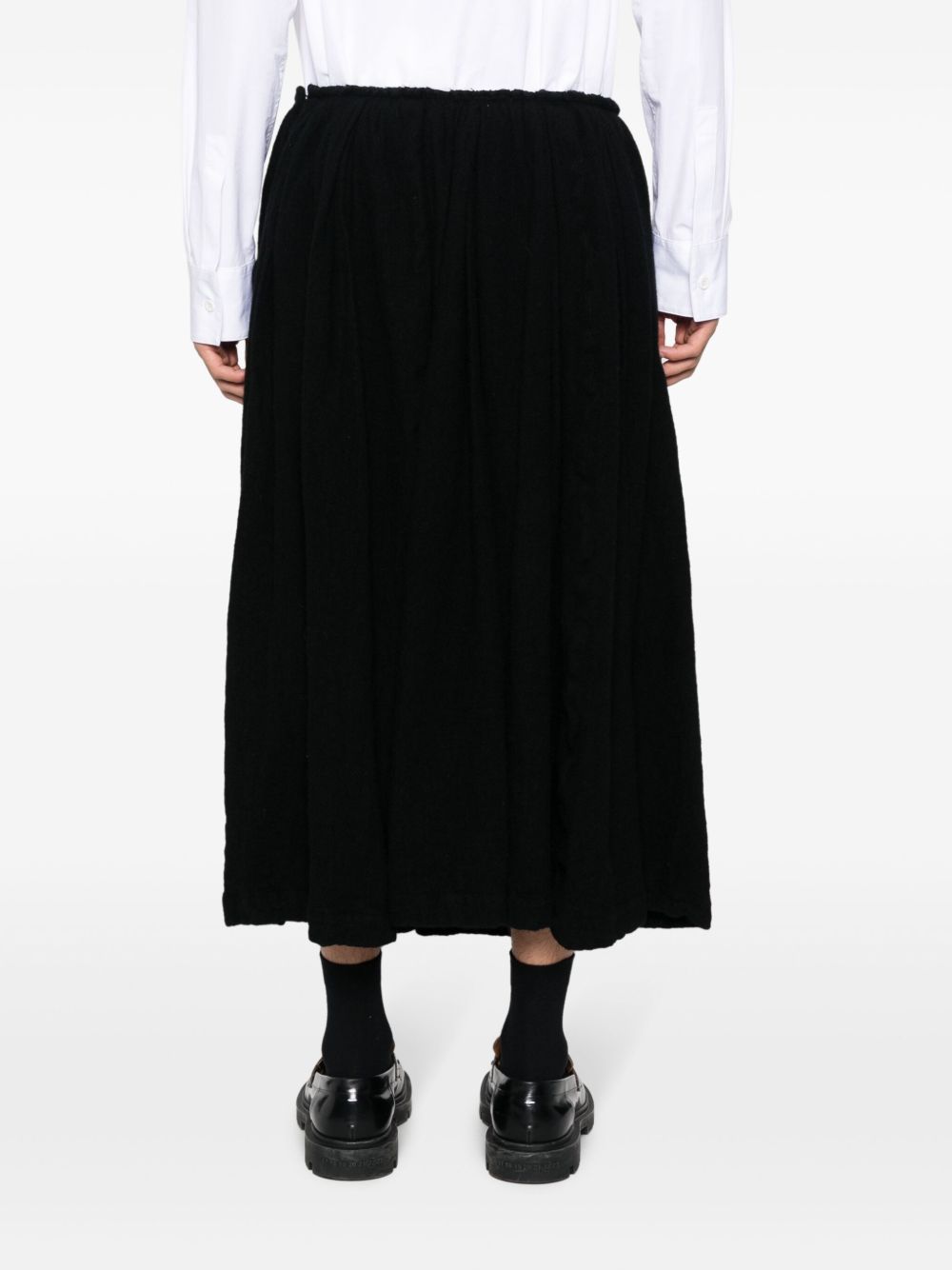 Black Comme Des Garcons pleated wool skirt Men