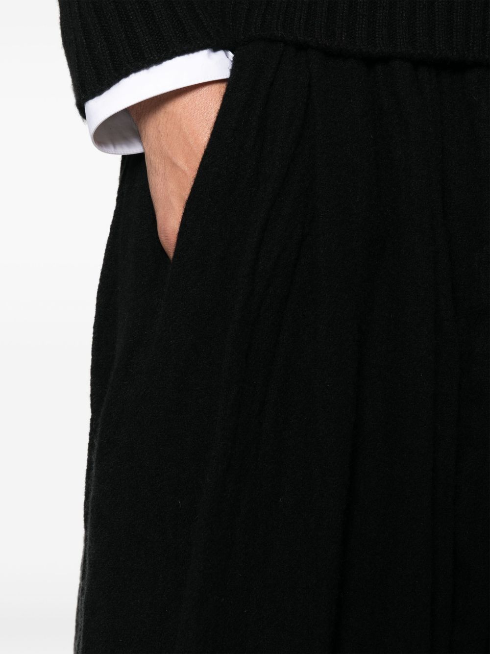 Black Comme Des Garcons pleated wool skirt Men