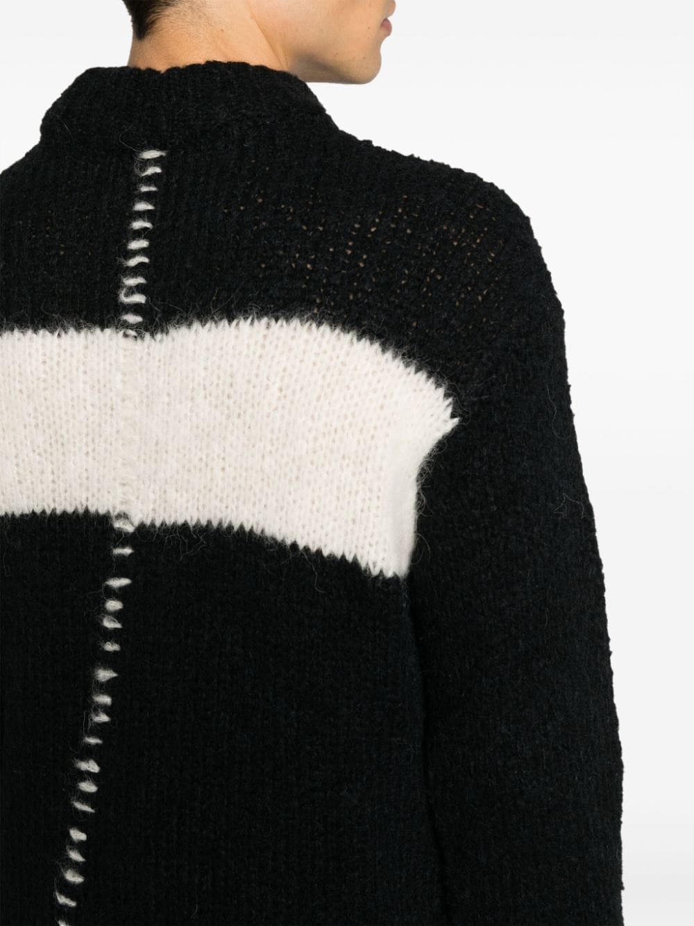Shop Thom Krom Contrasting Detail Wool-blend Jumper In Schwarz