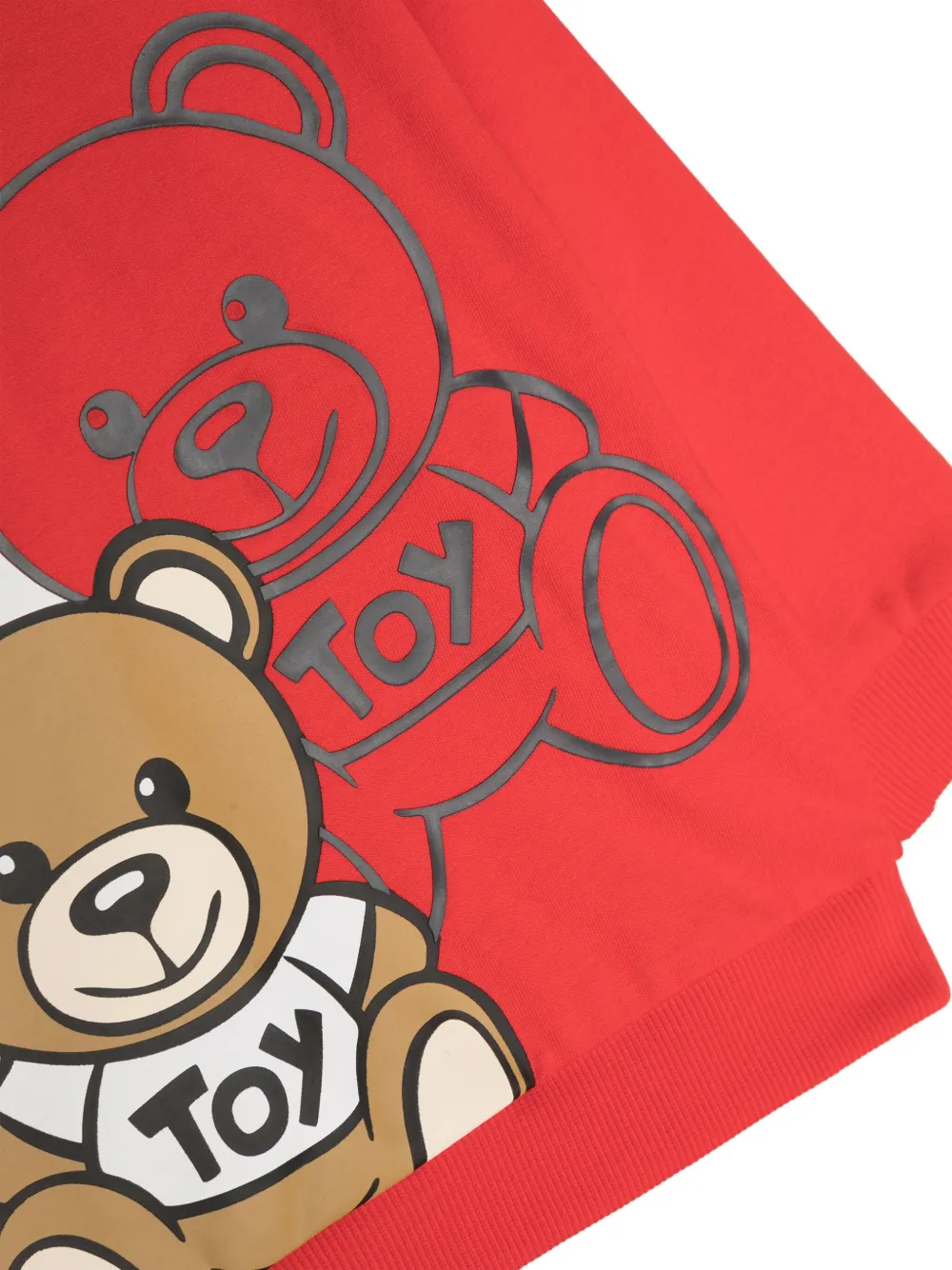 Moschino Kids Teddy Bear- print cotton sweatshirt Rood