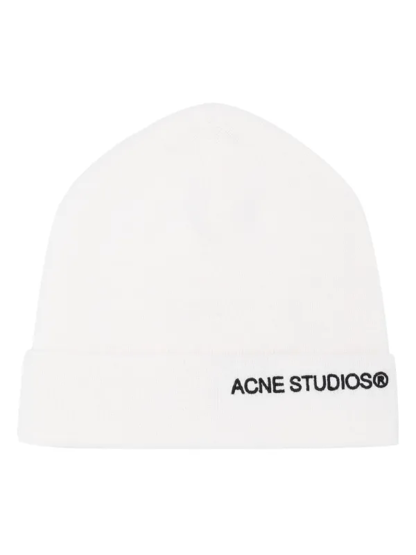 Acne Studios ホワイト ロゴニット帽 刺繍付き 22042393_52281811_600.jpg