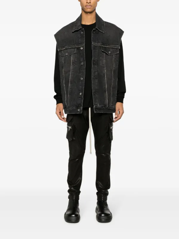 Off-White zip-embellished Denim Gilet | Grey | FARFETCH