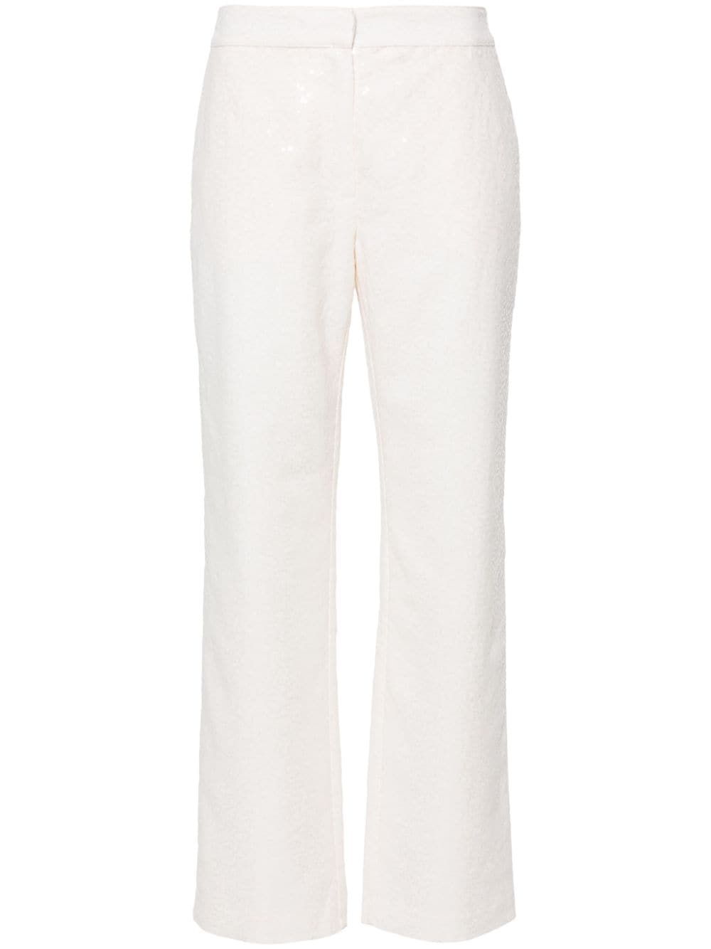 Claudie Pierlot Sequinned Straight Trousers In White