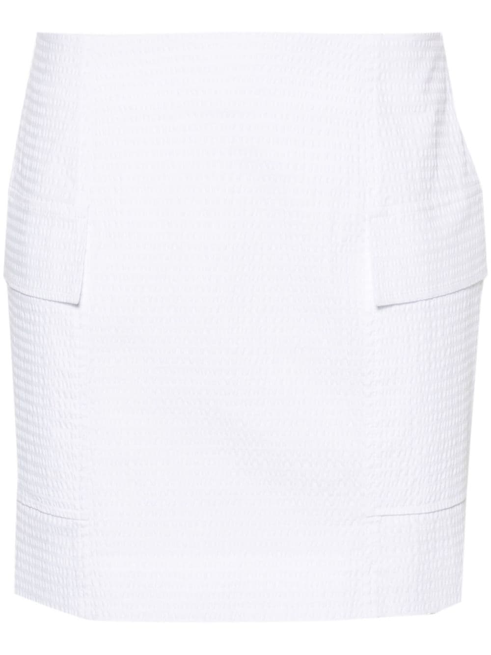 Claudie Pierlot Seersucker Cotton Miniskirt In White