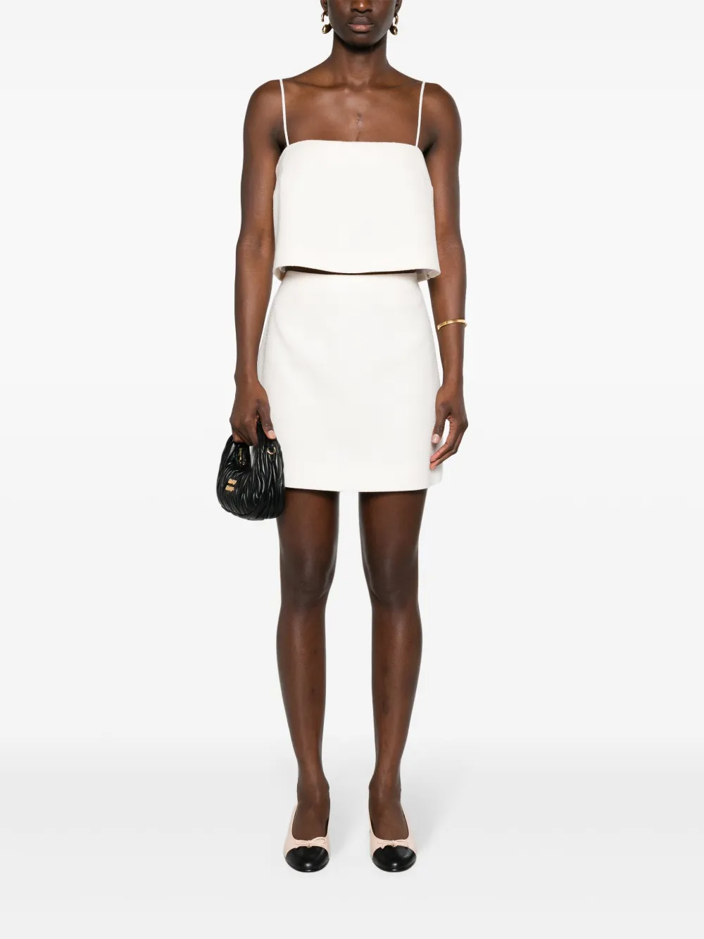 Shop Claudie Pierlot A-line Tweed Miniskirt In White