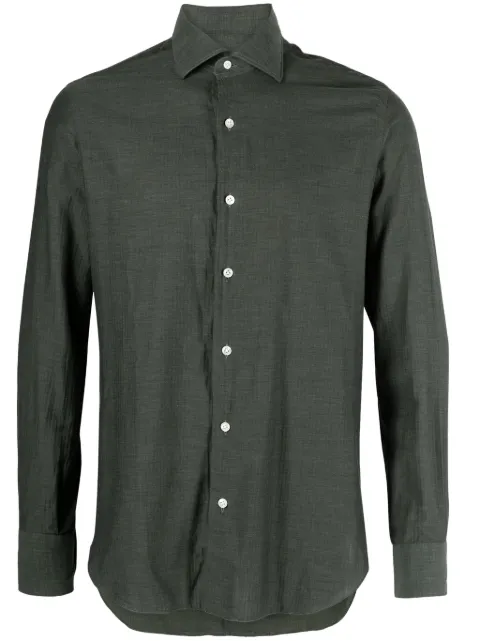 Barba spread-collar poplin shirt