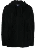 Junya Watanabe MAN cable-knit drawstring hoodie - Black