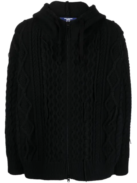 Junya Watanabe MAN cable-knit drawstring hoodie