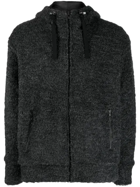 Junya Watanabe MAN textured drawstring zipped hoodie