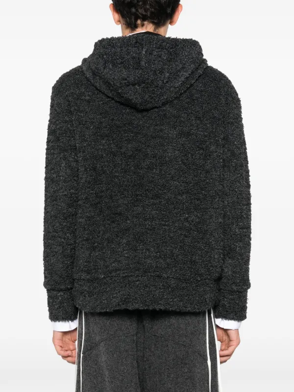スウェット・トレーナー Junya Watanabe MAN Textured drawstring zipped hoodie Grey Junya Watanabe MAN Textured Drawstring Zipped Hoodie | Grey