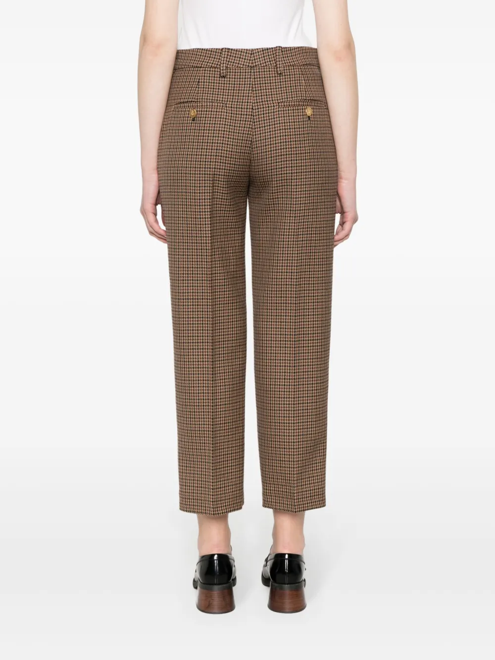 Prada Broek met pied-de-poule print Bruin