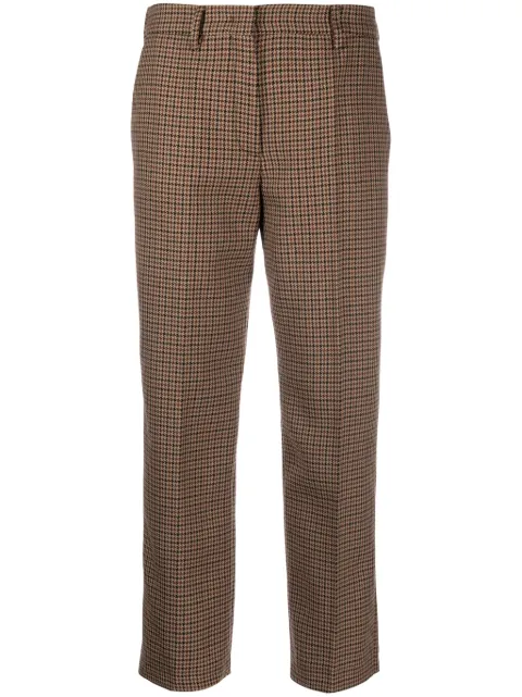 Prada houndstooth-check wool trousers