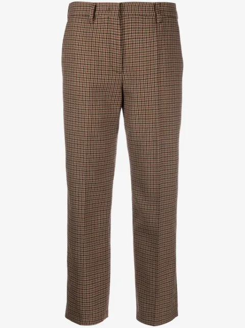 Prada Wollhose mit Hahnentrittmuster
