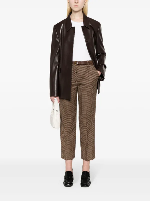 パンツ PRADA Houndstooth pants Brown P229HG13GO Prada houndstooth-check Wool Trousers | Brown | FARFETCH CY