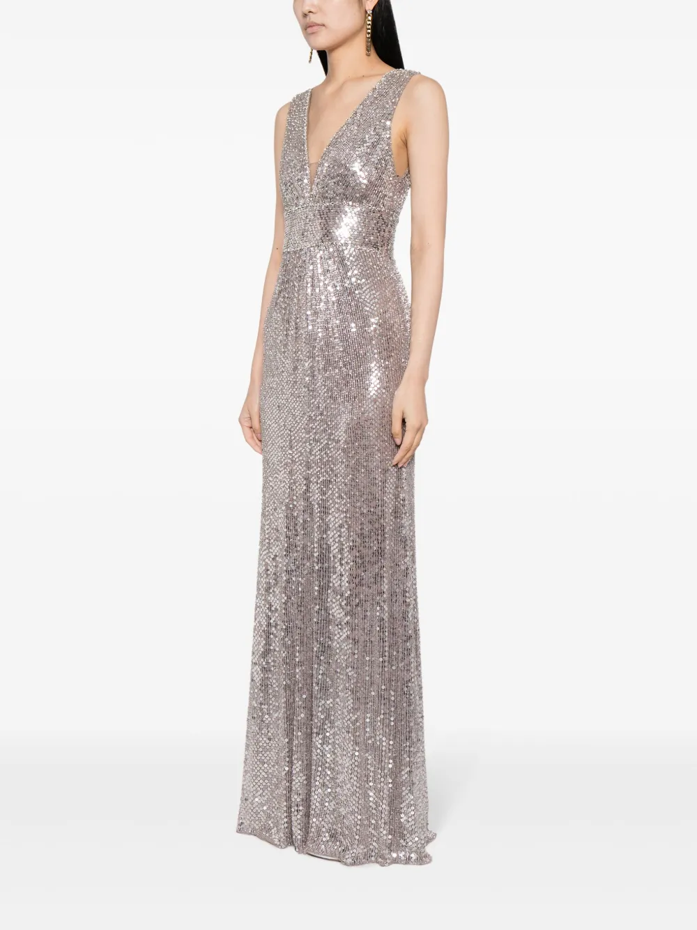 Jenny Packham Maxi-jurk met pailletten Beige